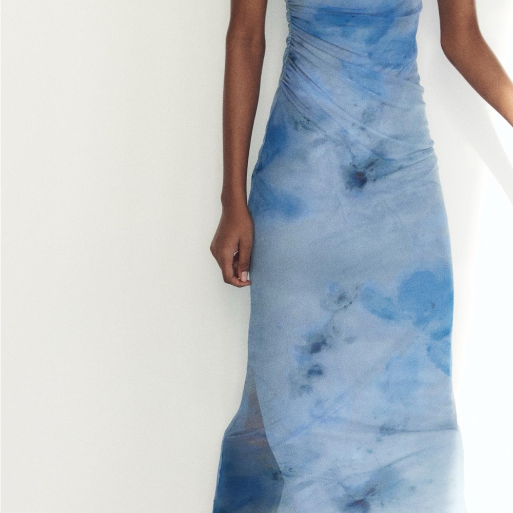 NWT Zara Drape Pribtwd Midi Dress Size S